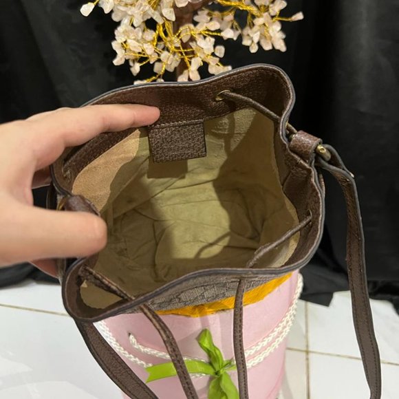 Gucci Ophidia GG Mini Bucket Bag Beige Brown Green Red Supreme 550620 - Picture 5 of 8